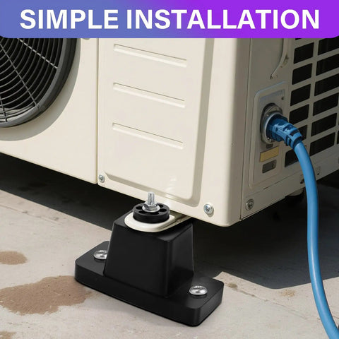 8 Pack Rubber Vibration Isolator Mounting Brackets For Outdoor Mini Split AC Condensers installation example