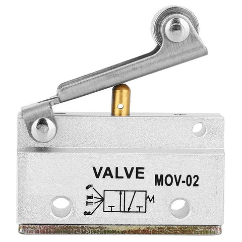 Pneumatic Roller Lever Switch With Aluminum Alloy Body, Compact Design, Mechanical Valve Actuator For Industrial Automation