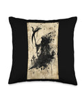 Gothic Death Art Throw Pillow With Scythe Design, Dual Sided Print, Multicolor Cushion For Dark Themed Living Room, Polyester