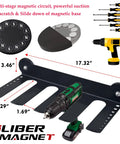 Magnetic Power Tool Organizer Wall Mount Rack With Screwdriver Holder And Removable Tool Rack, holds drill.