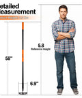 Long Handle Garden Hoe For Weeding Heavy Duty Steel Garden Tool With A 58 Inch Shaft next to a person for height reference