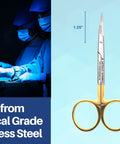 Curved 4.5 Inch Scissors With Tungsten Carbide Inserts, Gold Plated Handle, Pro Grade Crafting Shears For Arts, Sewing, Tailoring, And Fabric Cutting, Extra Sharp And Durable.