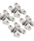Invisible Hinge Set 4 Pieces Zinc Alloy Cross Hidden Hinge 180 Degree Swing For Doors Cabinets Jewelry Boxes Windows Durable Low Profile Mounting Seamless Look Easy Install.