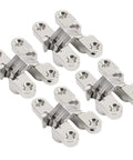4 Piece Mini Hidden Hinge Set For Jewelry Boxes And Folding Doors, 180 Degree Zinc Alloy And Steel Hinges, low profile design