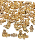 Grease Fitting Kit Zerk Fittings Assortment SAE Straight And Angled Nozzles Brass Construction for Auto and Gearhead Shop Use