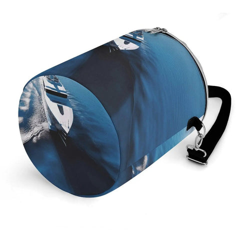 Yacht Print Insulated Cooler Bag For Travel And Outdoors, Leakproof Food Cooler With Padded Straps, side view