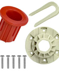 Washer Basket Driven Hub All In One Replacement Kit With Vibration Reducing Bushing And Mounting Screws Easy Install Durable Parts Replaces AP5665171 PS6012095 W10396887 W10528947 Fits Whirlpool Maytag Kenmore, white and red parts