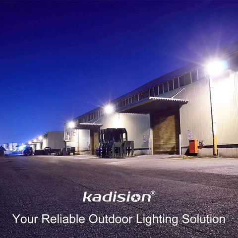 120W LED Wall Pack With Photocell For Dusk To Dawn Outdoor Lighting, 15600 Lumens At 5000K Daylight illuminating warehouse exterior
