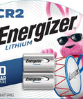 Ready To Roll High Capacity CR2 Lithium Batteries 2 Pack 3V Photo Power Cells with cartoon character holding drum