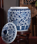 Heavy Duty Ceramic Grain Storage Jar With Lock Tight Seal Keeps Rice Flour Snacks And Coffee Beans Fresh While The Blue And White Chinoiserie Design
