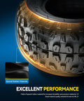 Close-up of 145/70-6 ATV UTV Go Kart Tire, showcasing special rubber materials and durable 4-ply tread design.
