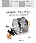 300G Electric Coffee Roaster removable stainless steel bean basket with handle and lid for fresh roasting.