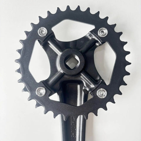 Square Taper Mountain Bike Crankset With 34T Chainring 170Mm Crankarms 104 BCD 4Mm Chainring Thickness CNC Aluminum Alloy