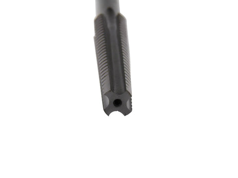 Close-up of Go-To High Speed Steel Tap For Threads Left Hand One Half Inch 10 TPI Manual Tapping Tool tip