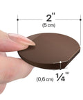 Close-up of 2-inch brown rubber shim from Furniture Levelers Kit 16 Pack for leveling and protecting floors, showing dimensions.