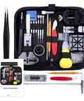 151 Piece Watch Repair Tools Kit With Spring Bar Pins, Case Back Opener And Band Tools displayed in a compact case