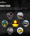 10 Amber 2 Inch Round Sealed LED Clearance Marker Light Kit With Four LEDs DOT Approved for trucks and trailers diagram