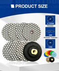 Dry Diamond Polishing Pads 4 Inch Set Of 7 With Rubber Backer For Granite Marble And Stone Sanding Pads Pro DIY Grade No Water Needed