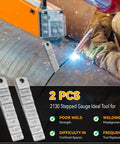 Three Quarter Inch By Four Inch Welding Wedge Set With Seven Level Step Gauge For Precise Pipe Gap Spacing Reproducible Weld Bead Gaps And Tight Tolerances In Pipe Fittings For Pro Welds, 2 pcs stainless steel