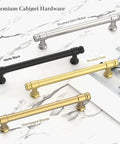 Brushed Gold Cabinet Pulls 5 Inch Zinc Alloy Handles Set of 10 for Kitchen Cabinets Bathrooms Drawers Cupboards and Wardrobes
