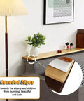 Custom Size Wooden Radiator Shelf Cover Wall Mounted Hidden Storage Panel With Heavy Duty Steel Brackets For Bedroom Office Garage, rounded edges for safety.