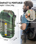 Dual Arc USB Rechargeable Lighter Outdoors Windproof Flameless Plasma Lighter Camping Hiking Waterproof Matches with Lanyard