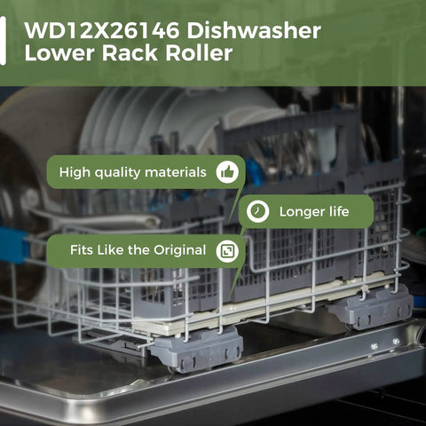 2 Pack Dishwasher Lower Rack Wheel Replacement WD12X26146 Fits WD12X10435 265D1512P002 in appliance