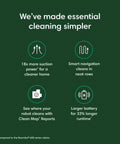 Features of Roomba Vac Robot Vacuum With Power Suction, 3-Stage Cleaning, Smart Navigation, Model Q0120 highlighted in icons.