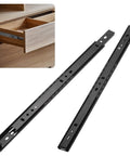 Heavy Duty Soft Close Drawer Slides For Cabinets And Kitchen Drawers, Full Extension Ball Bearing Runners Black 13.8 Inch Pair, detailed view of slides.