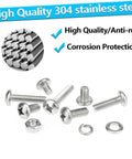 Stainless Steel M4 Phillips Pan Head Machine Screw Set, 370 Pieces, 7 Sizes From 6mm To 30mm With Nuts, Flat Washers, And Lock Washers