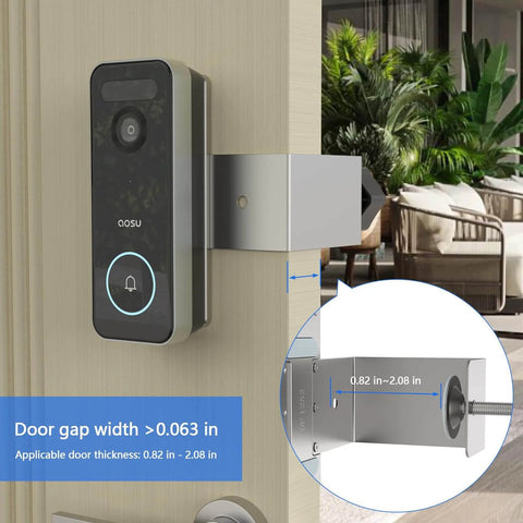 Anti Theft Doorbell Mount For AOSU Video Doorbell SE Pro Ultra No Drilling Bracket Fits Doors From Eight Tenths To Two Inches Thick