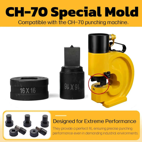 Heavy Duty Square Punch Die For CH70 Hydraulic Press 13.5x13.5mm with steel die and mold for industrial use