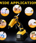 Cordless Hot Glue Gun For 18V And 20V Max Batteries with 30 Second Preheat, Quick Melt; uses include crafts, repairs, and more.
