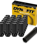 24 Piece Black Spline Lug Nut Set For Chevy Silverado 1500 GMC Sierra Ford F150 2015 To 2024 M14x1.5 60 Degree Seat Includes Socket Key