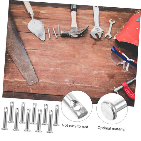 Heavy Duty Stainless Steel Clevis Pins Set with tools on a wooden surface, 20 Pc DIY Fastener Kit with Single Hole, Flat Locating Pins