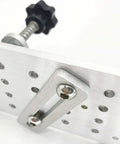 Heavy Duty Knife Beveling Jig With No Sweat Adjustment And Built Like A Tank 7075 Aluminum Body detail of adjustable plate and screws