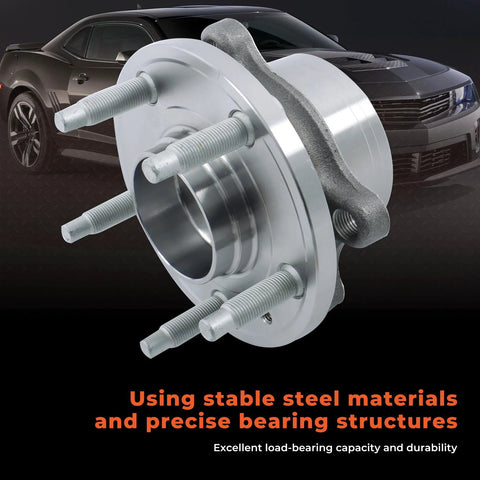 Close-up of a Two Pack Front Or Rear Wheel Hub And Bearing Replacement For Police Interceptor Utility 2013 2018 And Ford Explorer 2011 2018 512460 Delivers Stable Driving And Precise Wheel Rotation, showcasing steel materials and structure.
