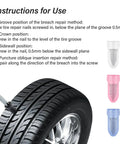 Instruction guide and colored plugs from Pack Of 90 Tire Repair Kit With Plugs And Screwdriver, Do It Yourself Flat Tire Fix.