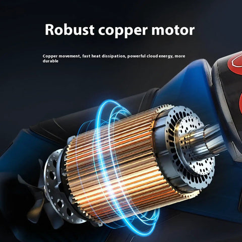 Close-up of copper motor inside 70mm Digital Cable Cutter Portable Hydraulic Wire Cutter With Storage Case Heavy Duty Blade For Electricians Digital Display Cuts Copper And Alloy Cables Ideal For Overhead Lines And Construction