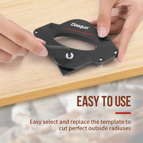 Pro Corner Radius Jig And Router Template Set For Woodworking, Aluminum Alloy Circle Jigs CNC Machined, hands hold template