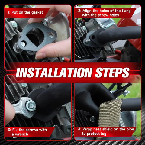 Installation steps for Beast Mini Bike Exhaust Pipe Kit Direct Fit For Predator SixPointFiveHP GX160 GX200 212cc 224cc 196cc Coleman CT200U