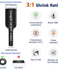 One Quarter Inch Heat Shrink Tubing With Adhesive Lined Dual Wall, 33 Foot Roll, Marine Grade Waterproof Shrink Wrap For Wire Insulation In Electrical, Automotive And Industrial Projects, Three To One Shrink Ratio, Black, 1/4 inch 3:1