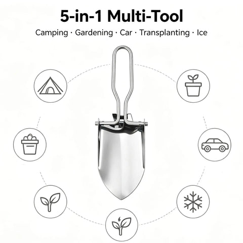 Ultra Portable Folding Shovel For Camping And Garden Tasks Mini Trowel With Carrying Pouch Multi Function Digging Tool