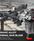 NEWTRY Replacement Saw Blades For Electric Rebar Cutter 140mm Diameter 34Mm Arbor Hole With 36 Teeth Ceramic Alloy Construction at work on rebar.