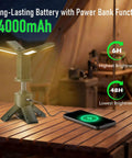 Rechargeable Camping Lantern With Telescopic Stand And USB Power Bank, 14000mAh Battery Delivers Up To 48 Hours On Low