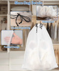 Clear Waterproof Travel Shoe Bags For Packing Large 15.7 By 11.8 Inch Size Portable Shoe Organizer, frosted and drawstring details