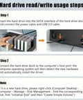Hard drive read/write usage steps for Rock Solid Five Bay Hard Drive Docking Station With Offline Clone Mode And Blazing 5Gbps Type C Hookup For 2.5 And 3.5 Inch Ssd Hdd Storage Expansion Up To 120 Tbs Built For Heavy Duty Backups With Zero Fuss.