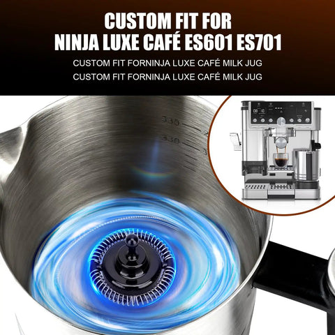 Milk Frother Replacement For Luxe Cafe ES601 ES655 ES701 Series Compatible Whisk Accessory in Stainless Steel in use