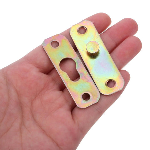 Hand holding a set of two metal wall mount brackets from the 24 Pairs Metal Picture Clips And Wall Mount Brackets Hanger Kit For Picture Hanging Easy Hanging Fasteners For Home Gallery Art Mirrors And Certificates Durable Steel Clips And Brackets.