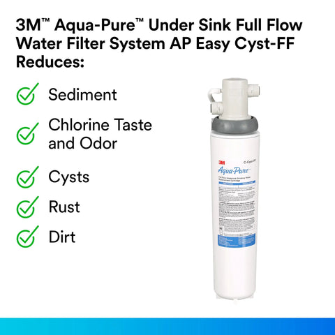 Under Sink Full Flow Replacement Cartridge For AP Easy Cyst-FF System, Reduces Chlorine, Bad Taste And Odor, Lead, Asbestos